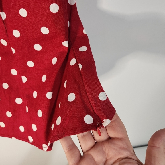 Lindy Bop Red Polka Dot Retro Women's Top, Size 18 - Picture 4 of 8